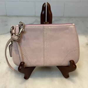 Coach Wristlet Bag Purse Leather Classic Smooth Pink Wallet Pouch